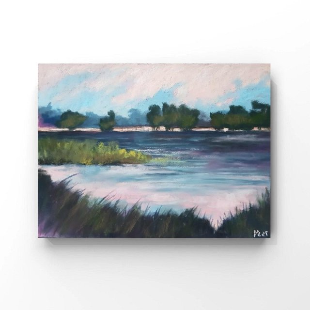 Pejzaż- praca wykonana pastelami