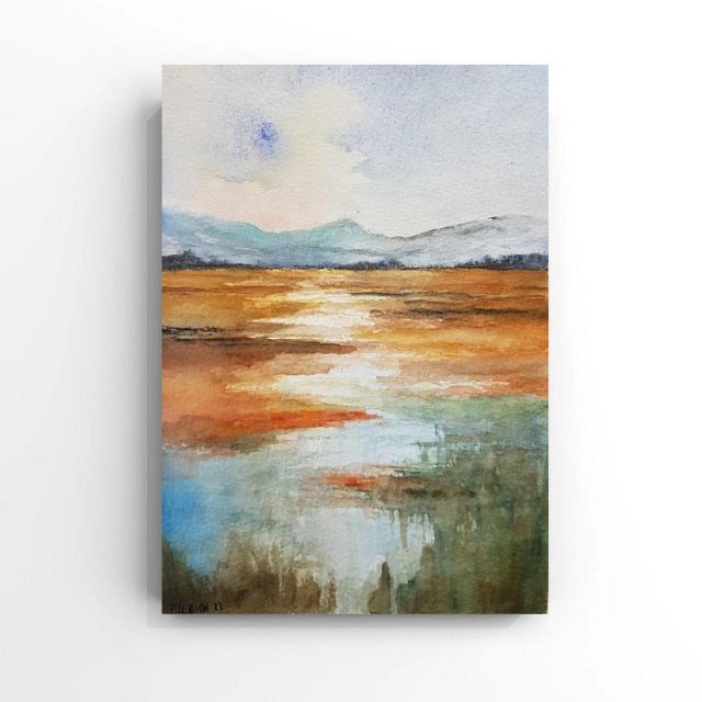 Pejzaż - akwarela formatu A5