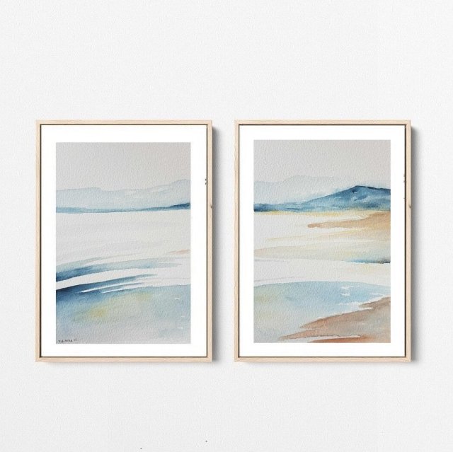 Pejzaż - dwie akwarele formatu A5