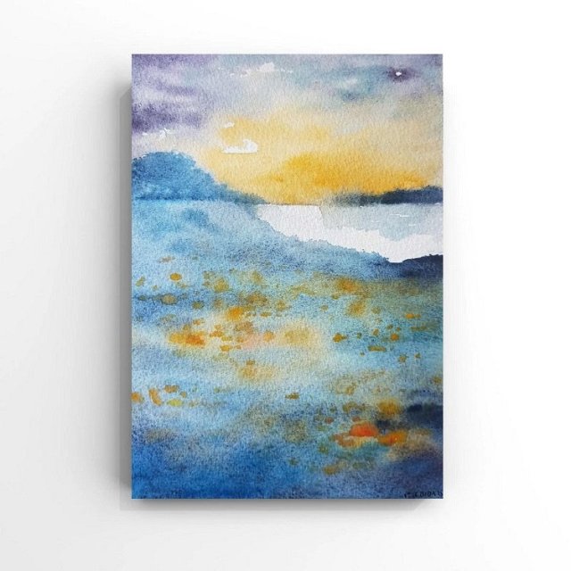 Pejzaż - akwarela formatu A5