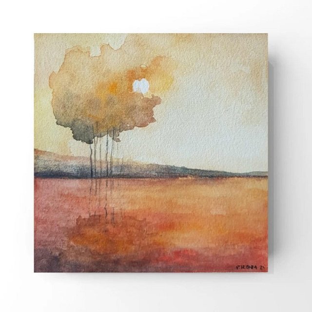 Drzewa - akwarela formatu 15/15 cm