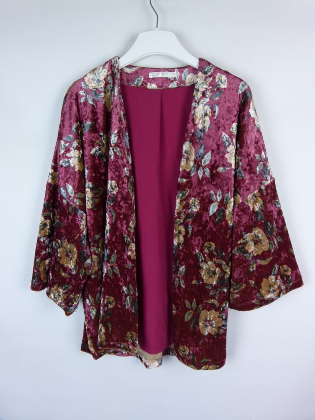 Cherry Paris velvet luźna bluzka narzutka welur T2 / M