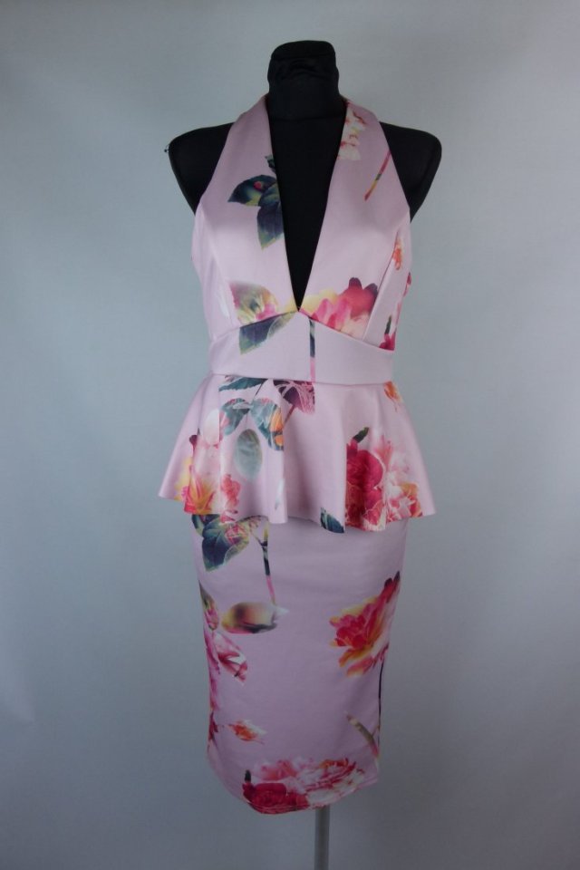 Evita ołówkowa sukienka midi baskinka z metką 12 / 38