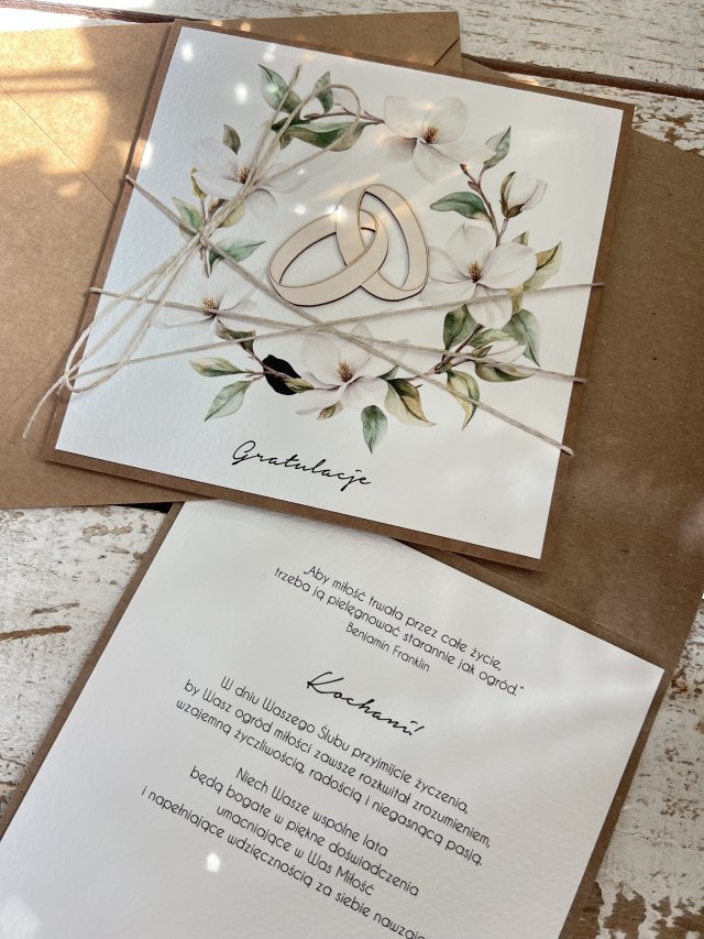 Wyjątkowa kartka ślubna z życzeniami