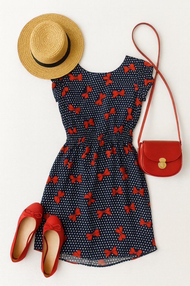 Sukienka w stylu Retro Kokardki Pin Up Girl