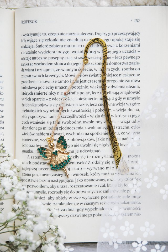 Metalowa zakładka do książki - Dobra wróżka na szczęście