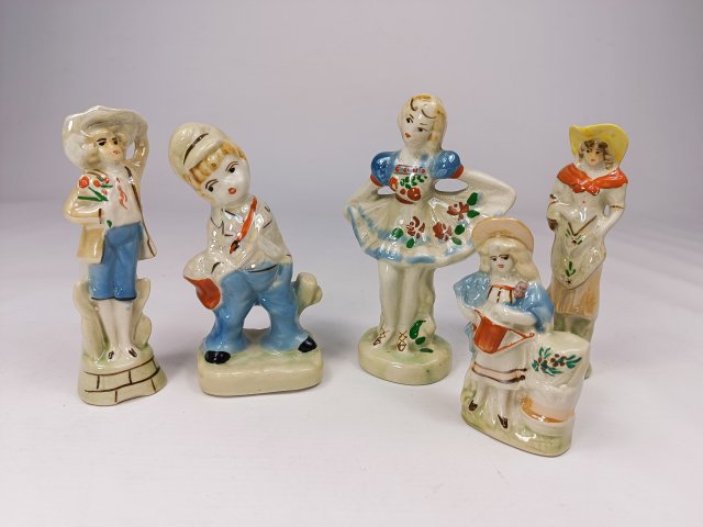 Zestaw ceramicznych figurek, vintage