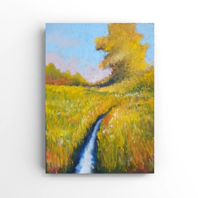 Pejzaż- praca wykonana pastelami