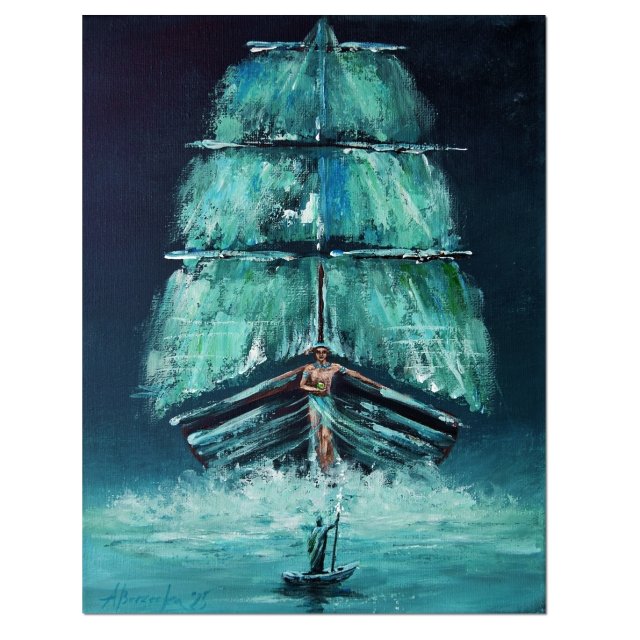 Powitanie XIV surrealizm realizm magiczny oryginalny obraz ręcznie malowany