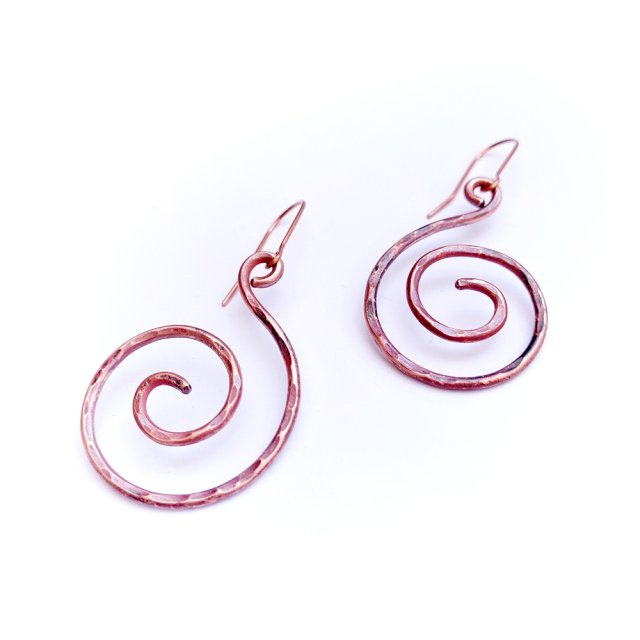 Kolczyki z czystej miedzi, spirala ślimaka vol 2. Amulet mocy