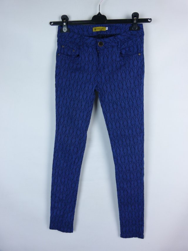 Gondola Blu spodnie damskie vintage imitacja koronki S /M