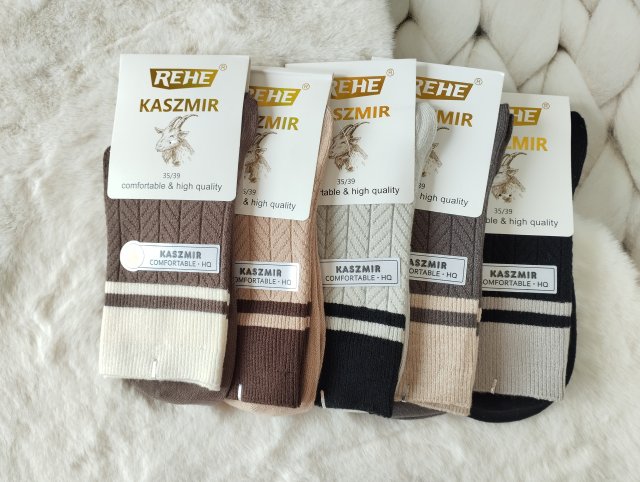 5 x Skarpetki kaszmirowe damskie 35-38