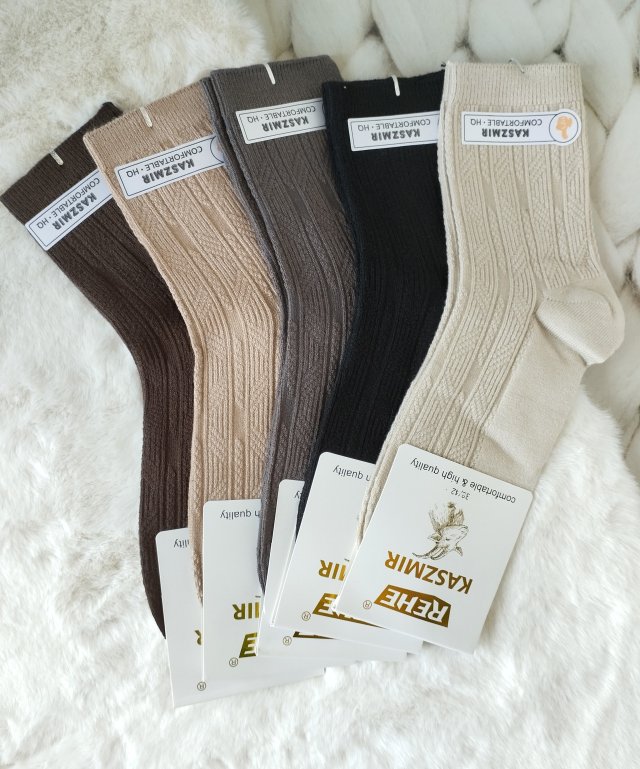 5 x Skarpetki kaszmirowe damskie 39-42