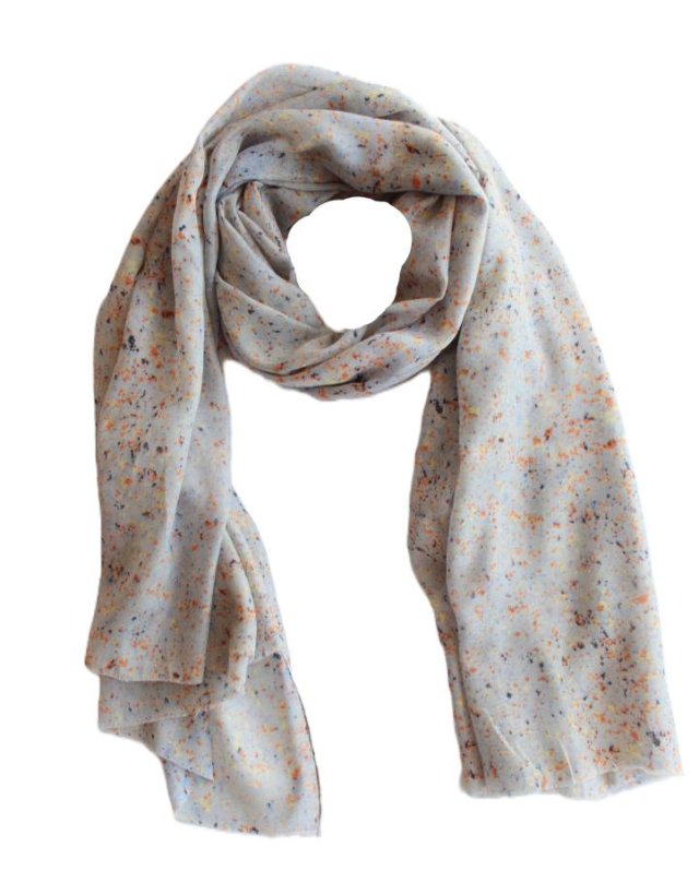 Szal vintage melanż szary szalik apaszka chusta