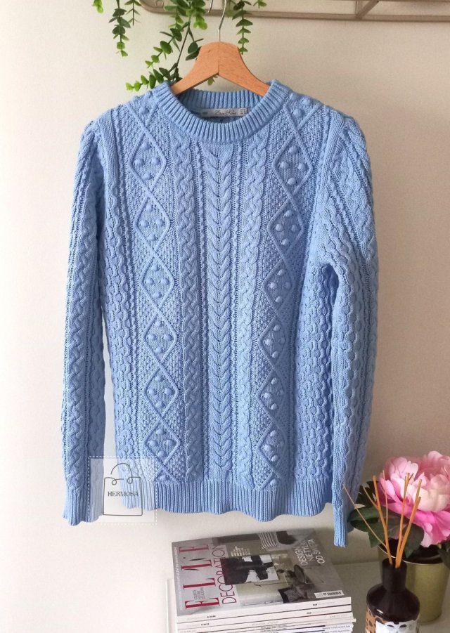 Zara sweter w warkoczowy splot