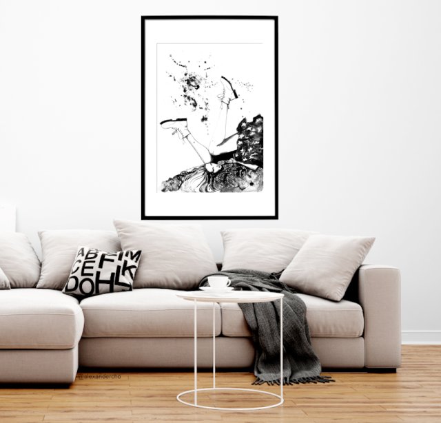 star, 70x50cm, PLAKAT z autorskiej akwareli