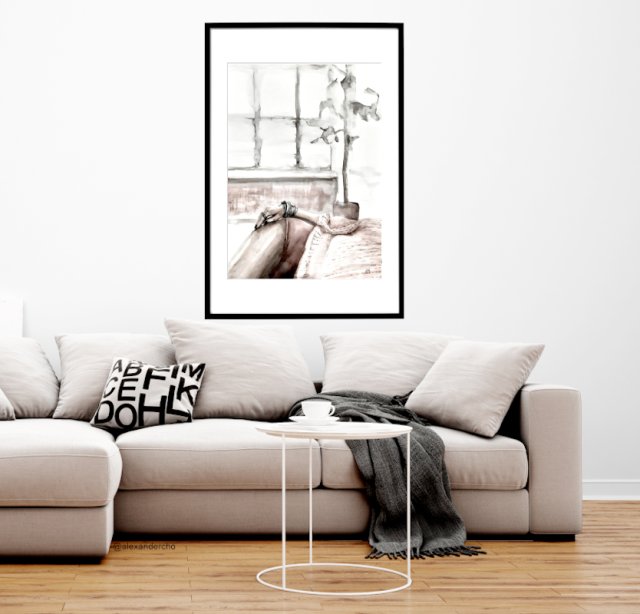 piece, 70x50cm, PLAKAT z autorskiej akwareli