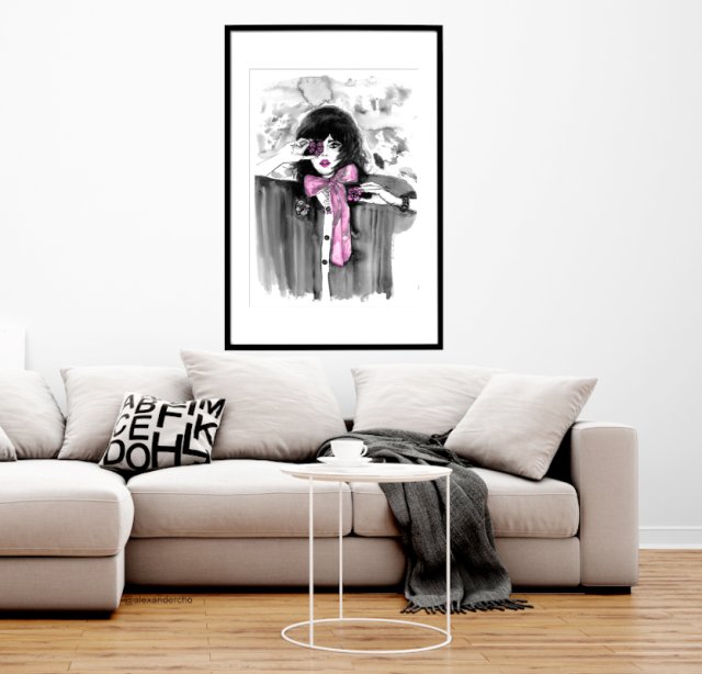 kokarda, 70x50cm, PLAKAT z autorskiej akwareli