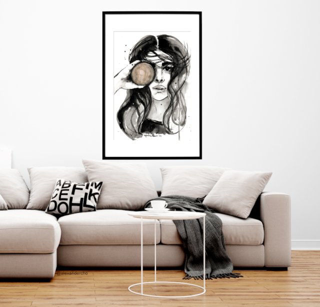 kula, 70x50cm, PLAKAT z autorskiej akwareli