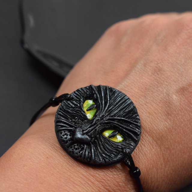 Bransoletka "czarny kot"