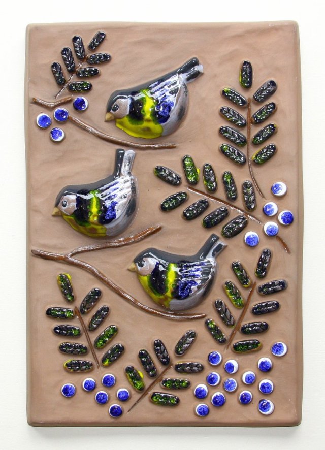 Ceramiczny obrazek Gabriel Sweden sikorki 30x20cm