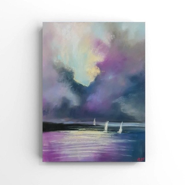 Morze - praca wykonana pastelami