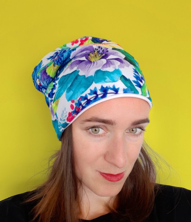 Czapka Bawełniana Jesienna z Pawiem