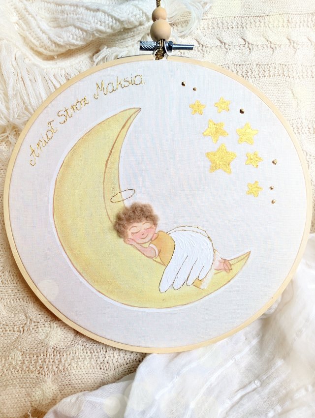 obrazek anioł stróż, pamiątka chrztu dla dziecka