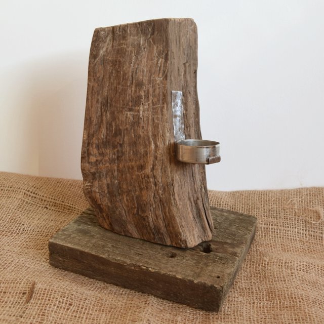 Świecznik drewniany, stare drewno, loft, wabi-sabi /14/ rękodzieło, handmade