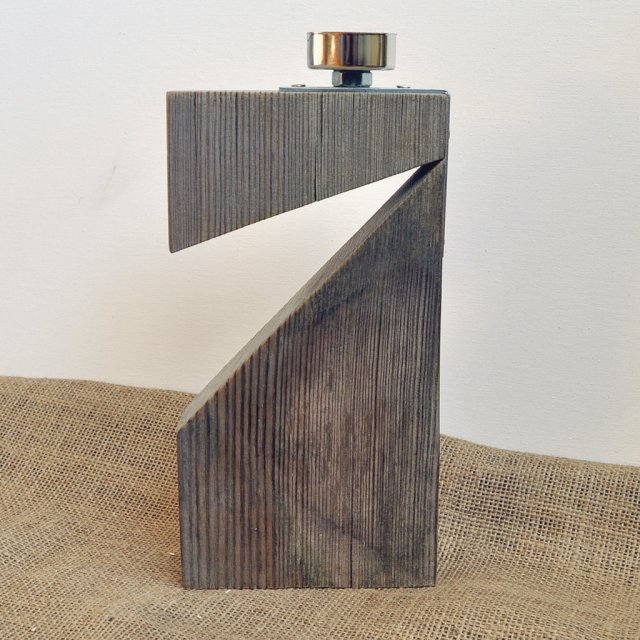 Świecznik drewniany, stare drewno, loft, industrialny /6/ rękodzieło, handmade