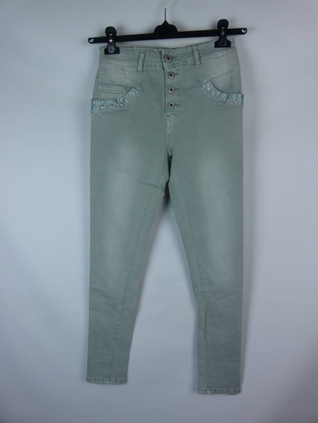 Lexxury Jeans spodnie bawełna miętowe XS / 34