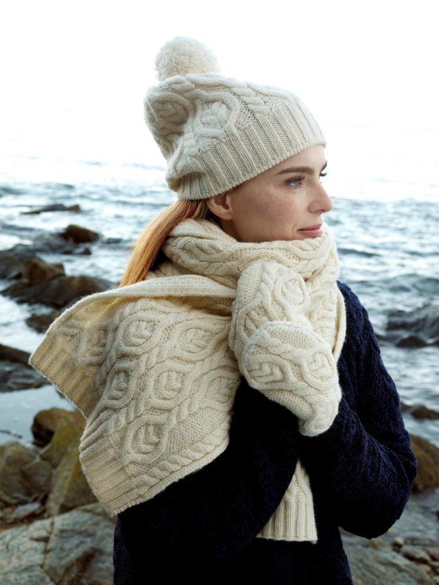Zestaw CZAPKA + SZALIK + RĘKAWICZKI - 100% wełna Merino