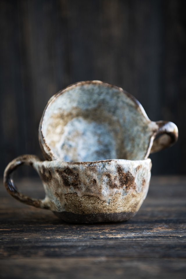 Ręcznie robione filiżanki ceramiczne – komplet 2 sztuki