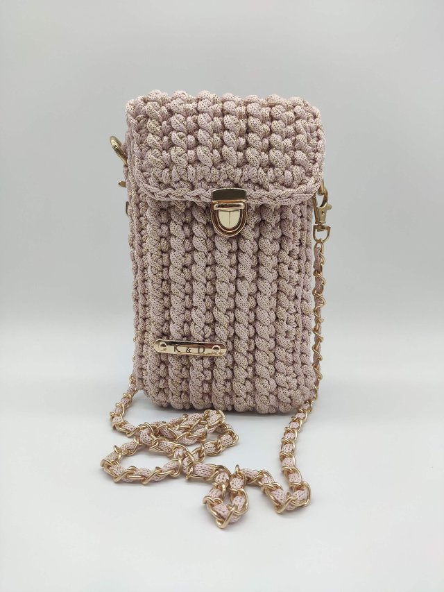 Case na telefon - słodki róż (złoty glitter)