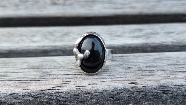 Onyx - pierścionek regulowany