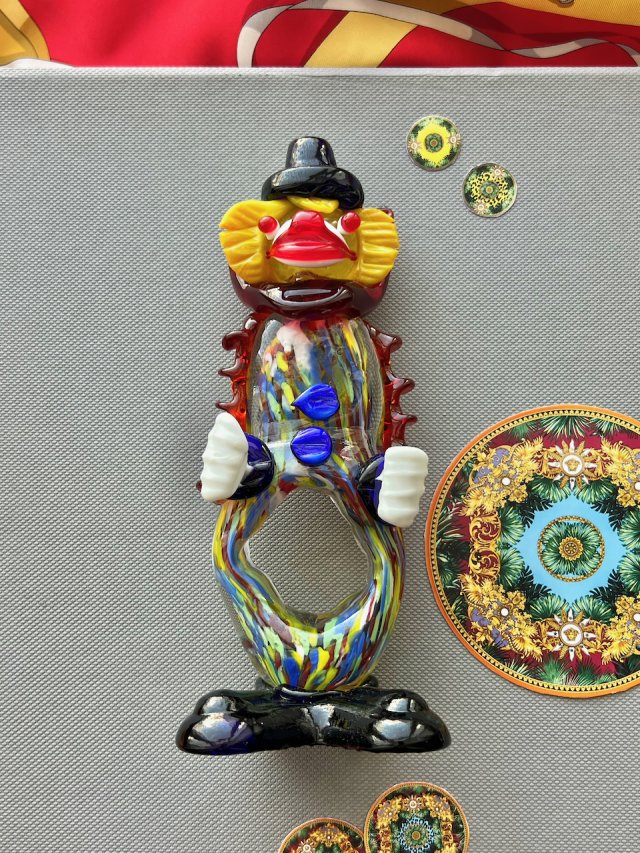 Mid-Century Murano Art Glass Clown 20cm. ❤ Prawdziwa perełka  ❤ Klaun od Murano - Szkło barwione w masie