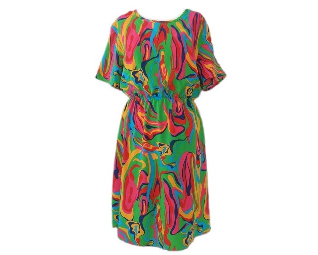 Kolorowa sukienka abstrakcja multikolor