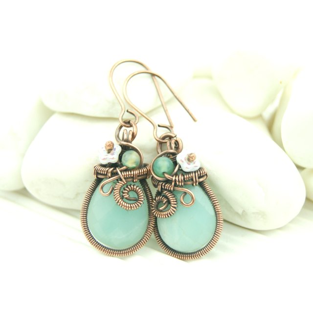 Kolczyki z amazonitem