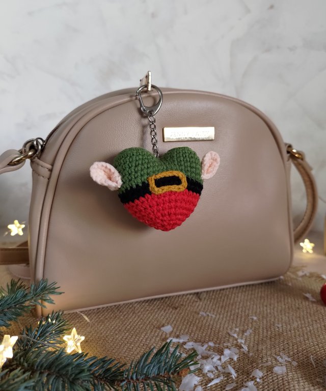 Świąteczny breloczek elf, Brelok na prezent, Upominek świąteczny