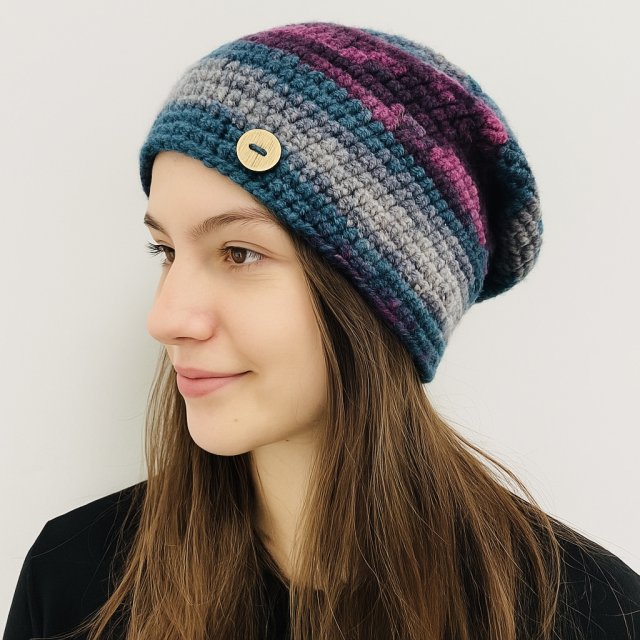 Kolorowa czapka jesienno-zimowa uniwersalna unisex