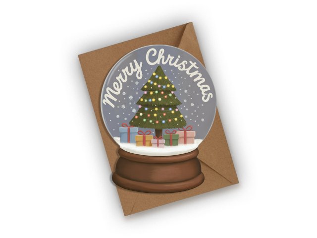 KARTKA ŚWIĄTECZNA- ŚWIĄTECZNA KULA MERRY CHRISTMAS