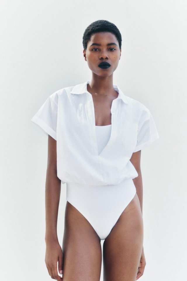 ZARA - BODY Z KOSZULĄ - M