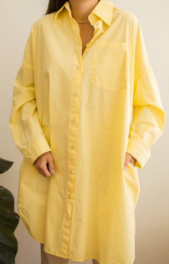 Żółta, koszulowa tunika 50