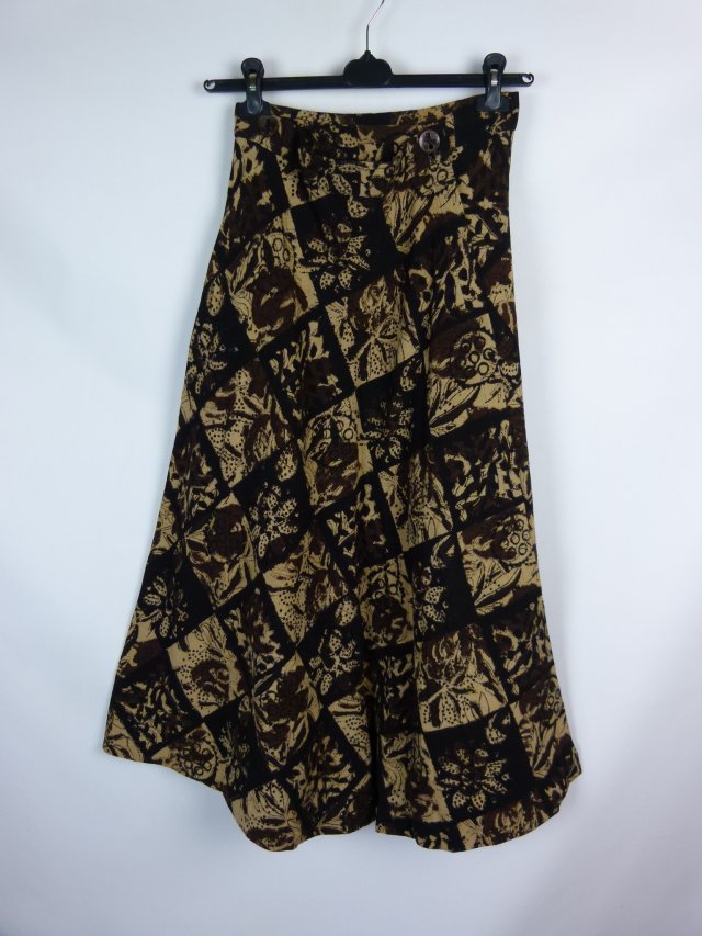 Anokhi Handworks trapezowa kopertowa spódnica vintage / S