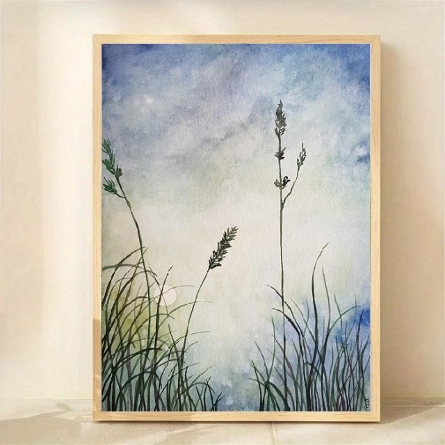 Trawy - obraz  akwarela