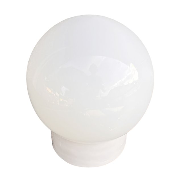 Kinkiet industrialny, biały, szklany, FOTON, Polska, lata 60.