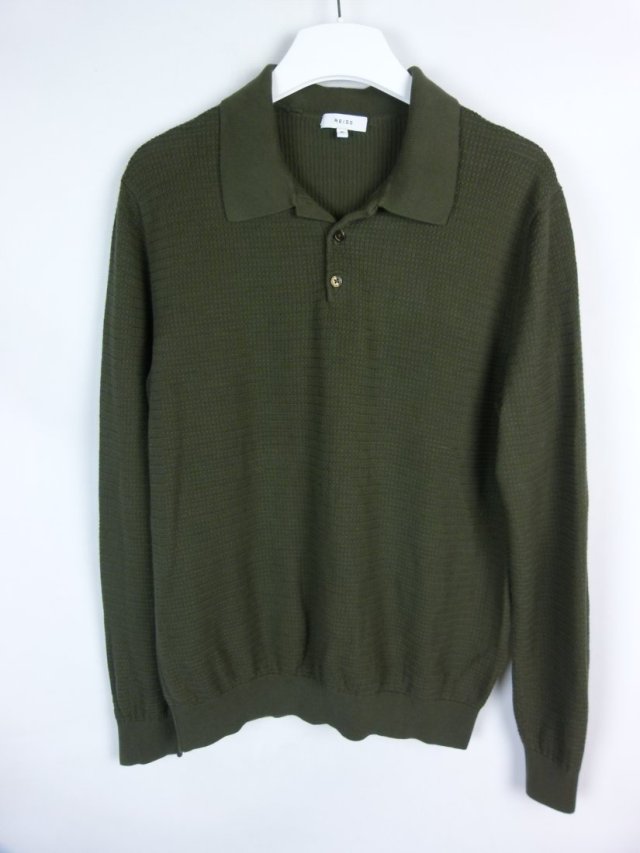 REISS cienki sweterek polo bawełna / XL