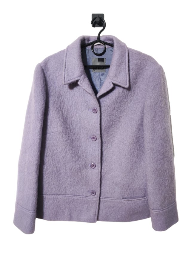 Liliowy wełniany premium płaszcz Gil Bret L/XL – elegancki krótki fason, klasyczny kołnierz, elegancja i styl
