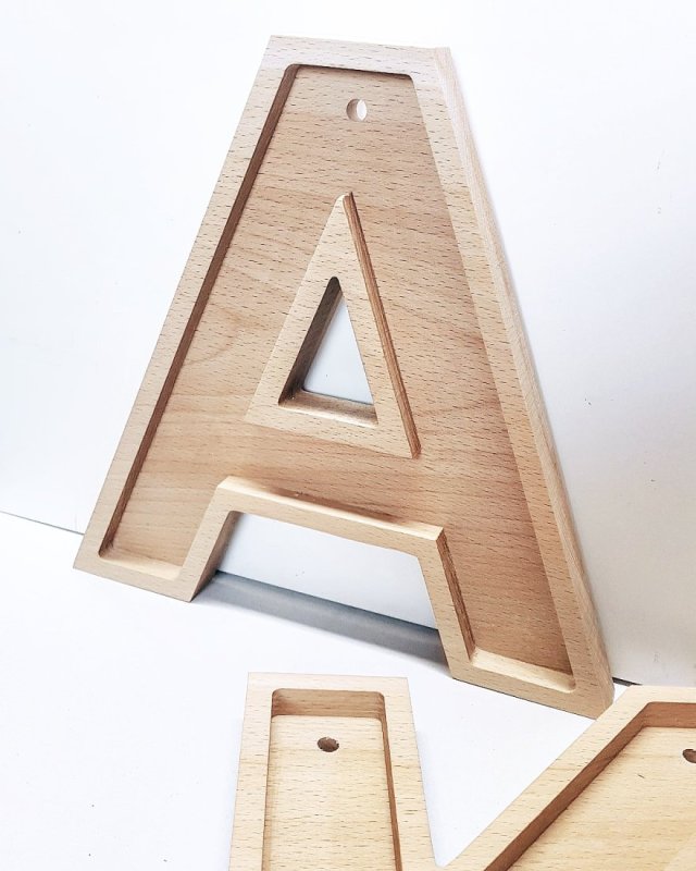 Drewniane litery 3d, stojące lub wiszące z drewna 20cm, przestrzenne, do wypełnienia, na ścianę dekoracja ścienna z litego drewna