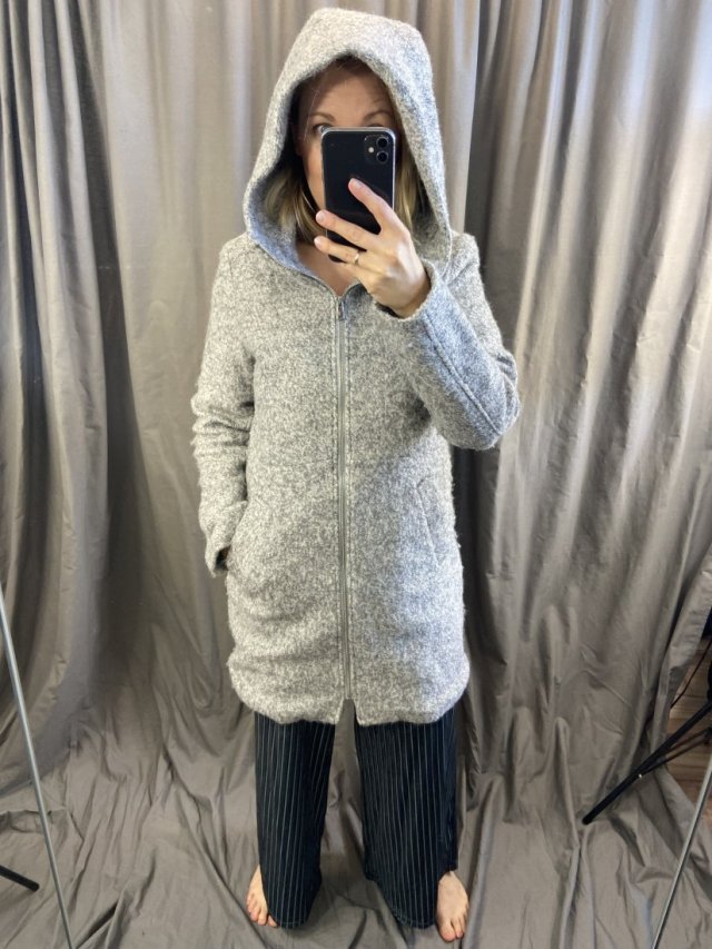 na jesień z kapturem wełna